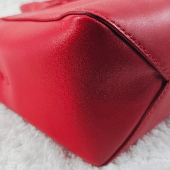 J CREW Red Smooth Leather Mini Harper Top Handle Satchel Crossbody NWT - Picture 7 of 15